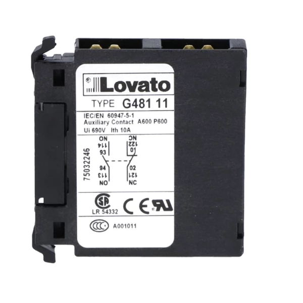 Lovato Power contactor 43A 17kVAR 3 Pole Coil 230VAC BFK3800A230 c/w Aux. Contact 1 NO+1 NC 11G48111 